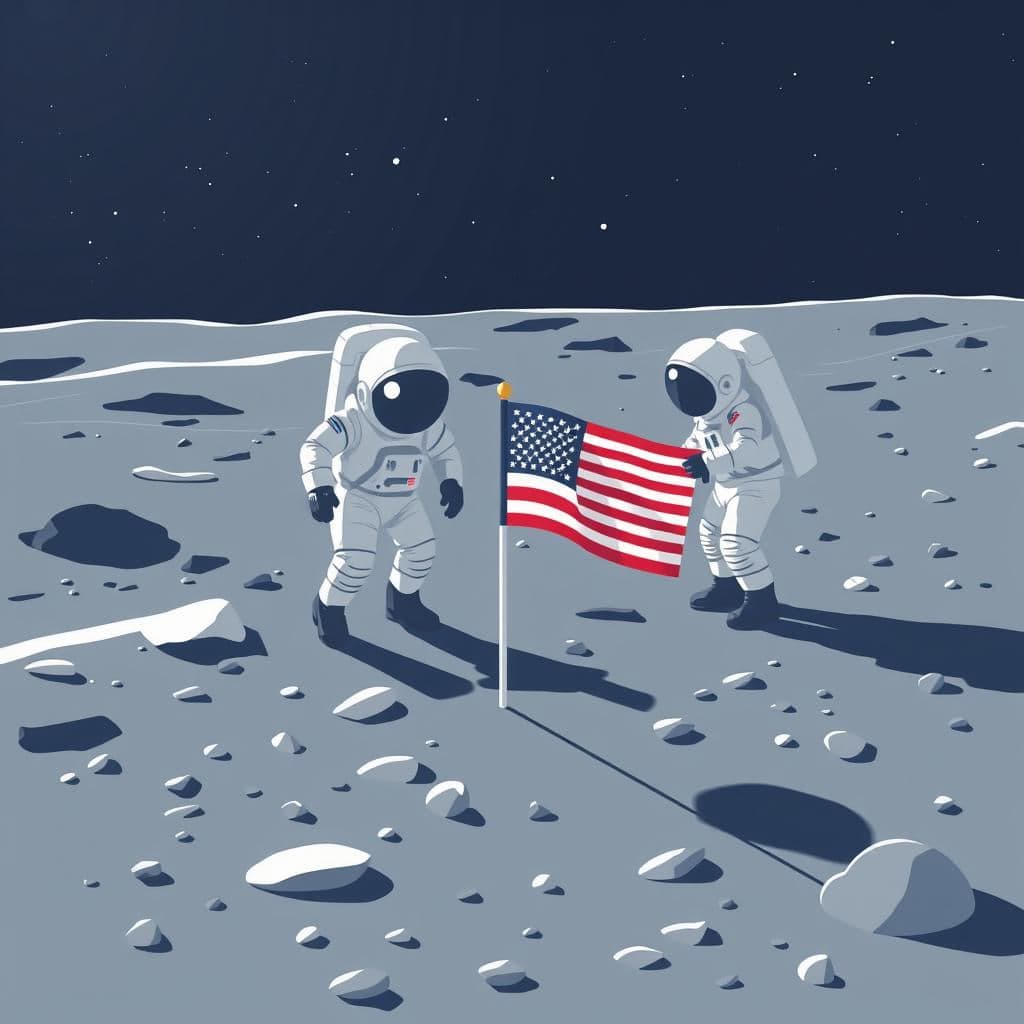 Astronauts on the moon