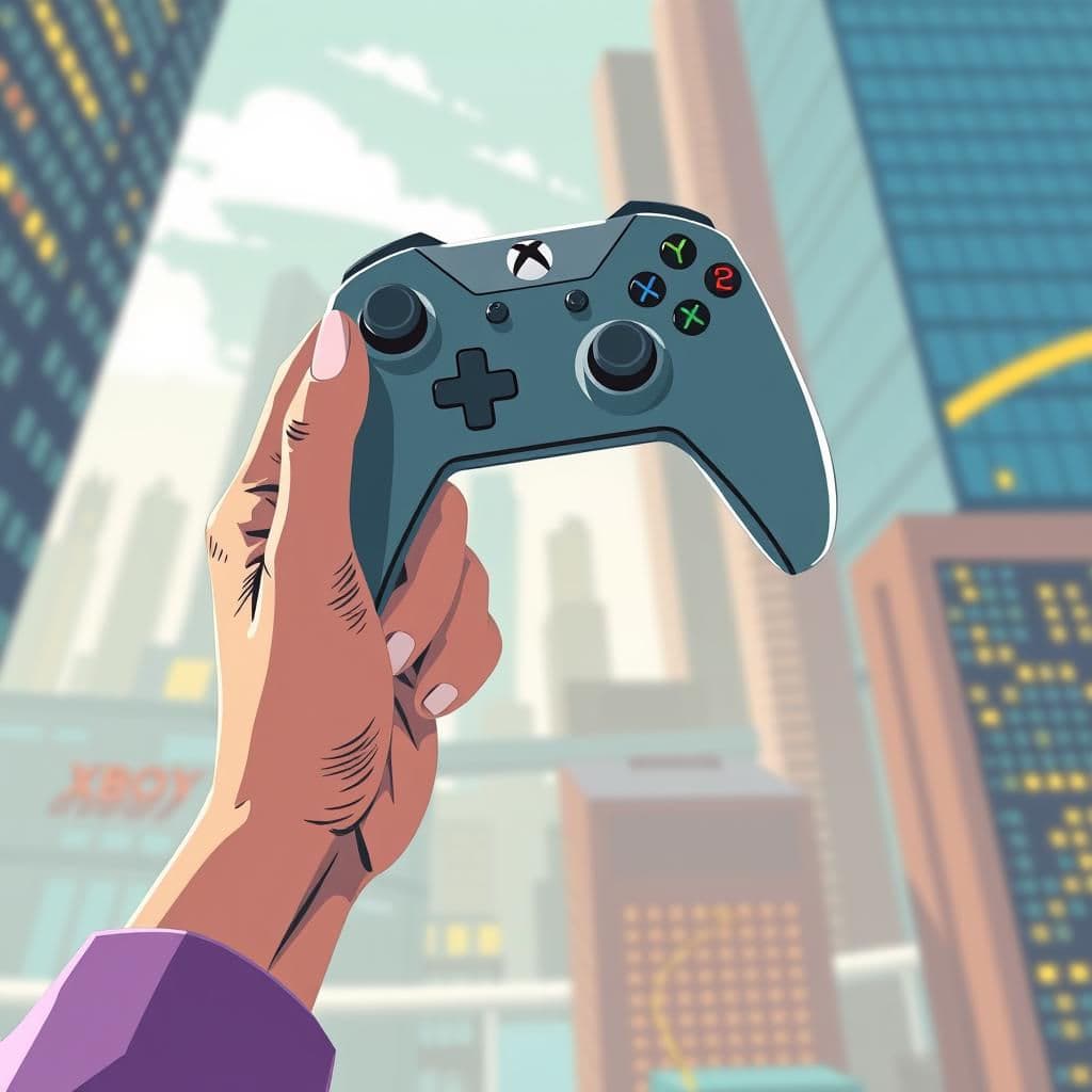 Xbox controller in hand