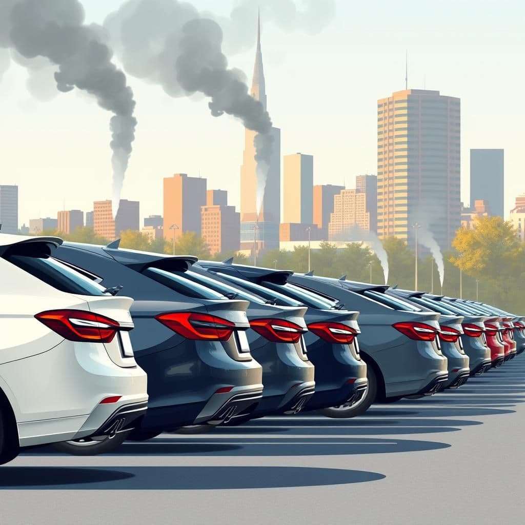 cars emitting smoke