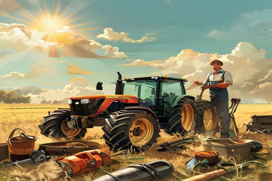 John Deere tractor in a field