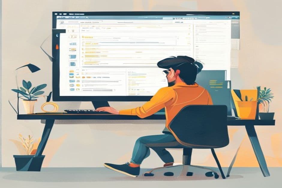 developer working on code