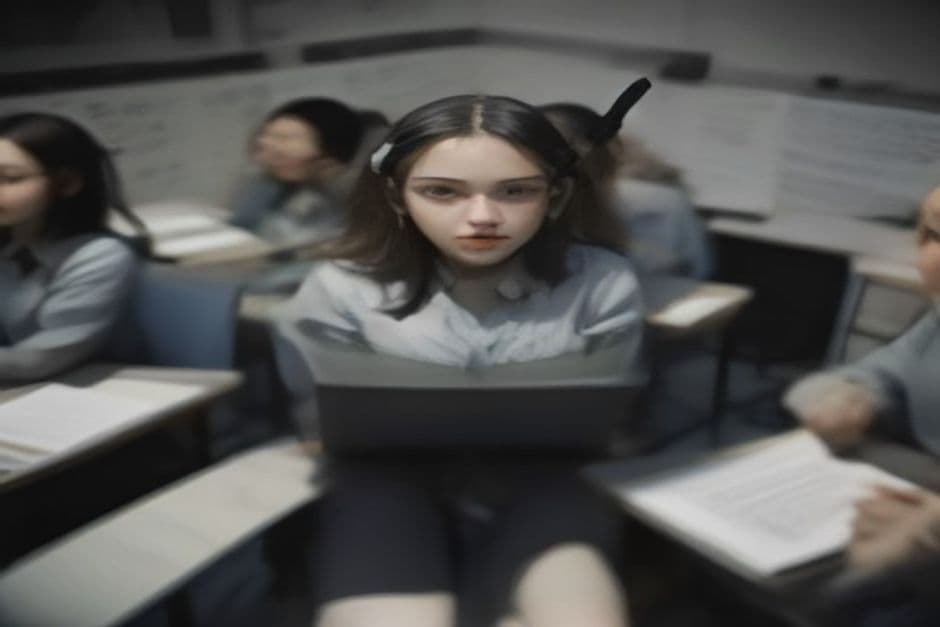 students taking a remote exam